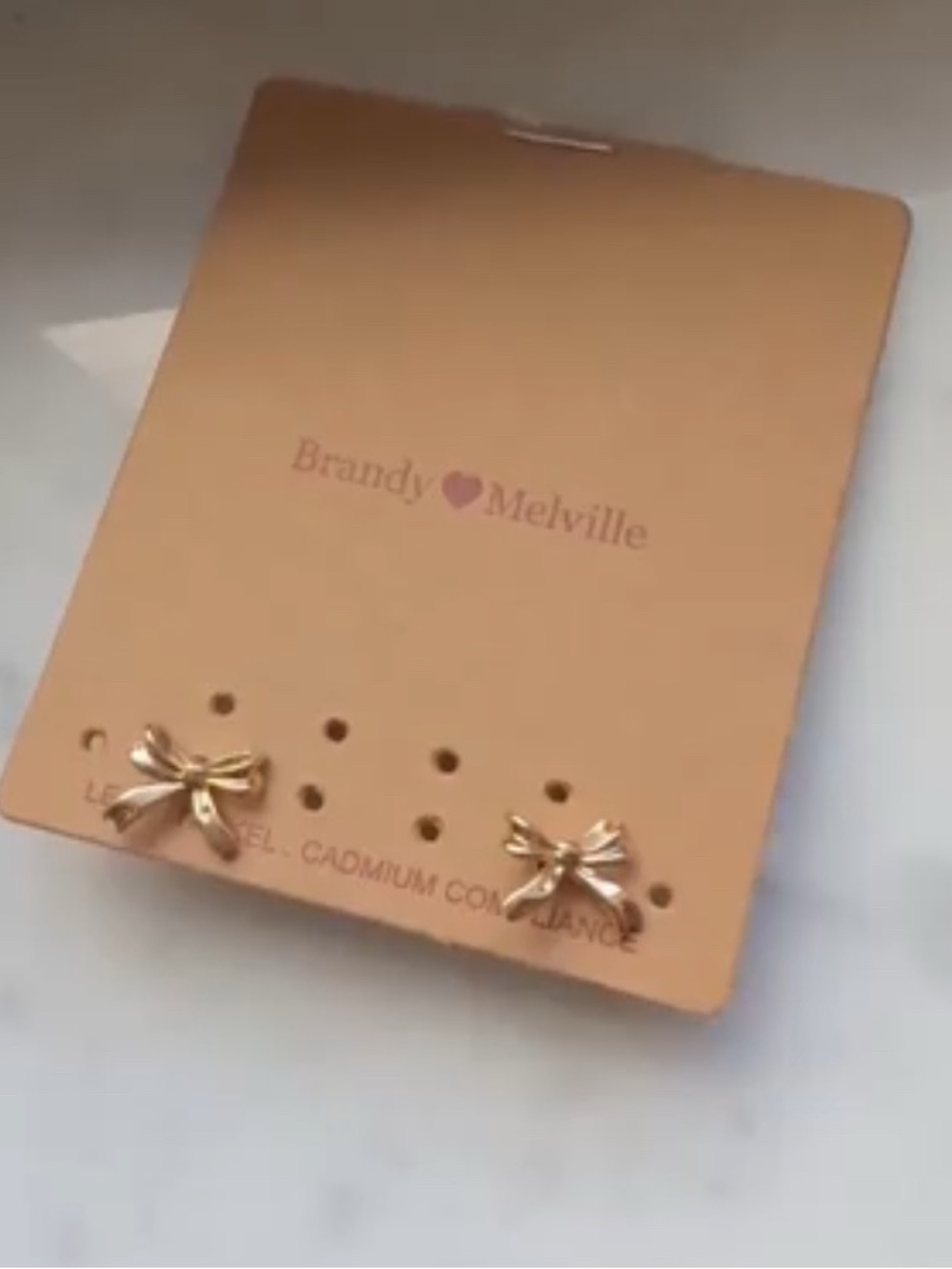 Brandy Melville Gold Bow Earrings